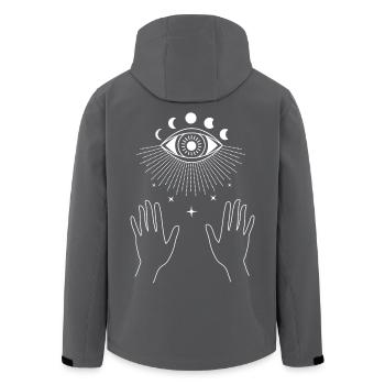 Trippy Eye Cycle lunaire ésotérique - Veste softshell homme en polyester recyclé Stanley/Stella - noir - Dos - AI Model Male 185 light (185cm)