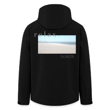 Relax – Sea Sand Salt - Recycelte Männer Softshell-Jacke von Stanley/Stella - Schwarz - Hinten - AI Model Male 185 light (185cm)
