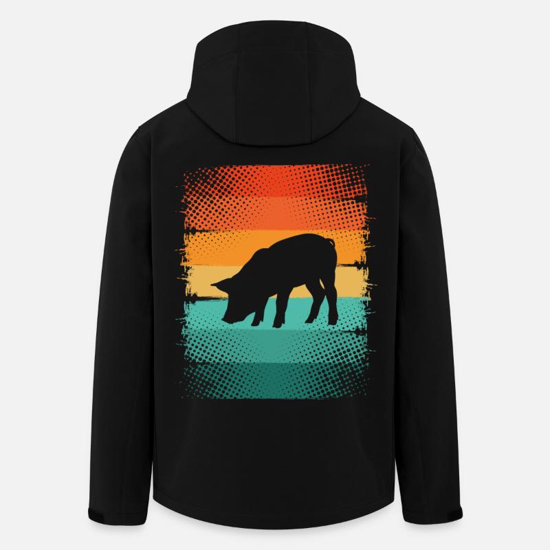 Cochon - Veste softshell homme en polyester recyclé Stanley/Stella - noir
