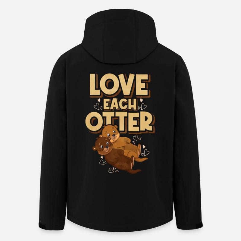 gift idea - love each otter - Men’s Recycled Softshell Jacket by Stanley/Stella - black