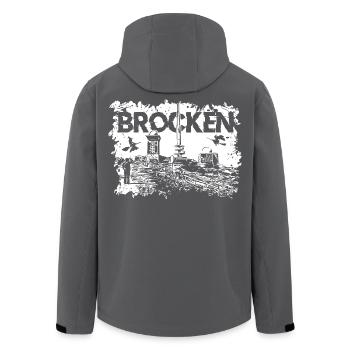 Harz Brocken Wandern - Recycelte Männer Softshell-Jacke von Stanley/Stella - Anthrazit - Hinten - AI Model Male 185 light (185cm)