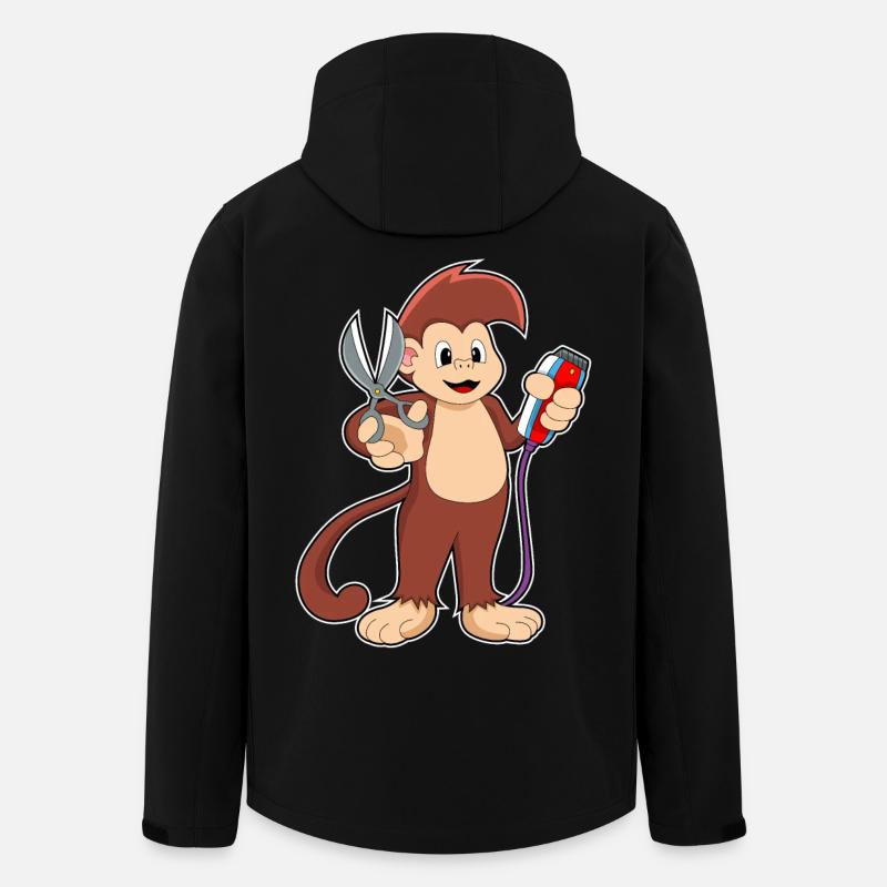 Ciseaux de coiffeur singe - Veste softshell homme en polyester recyclé Stanley/Stella - noir