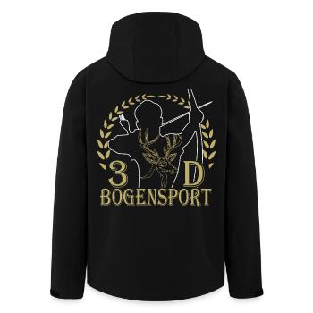 Waldjäger mit Bogen und Geweihmotiv - Recycelte Männer Softshell-Jacke von Stanley/Stella - Schwarz - Hinten - AI Model Male 185 light (185cm)