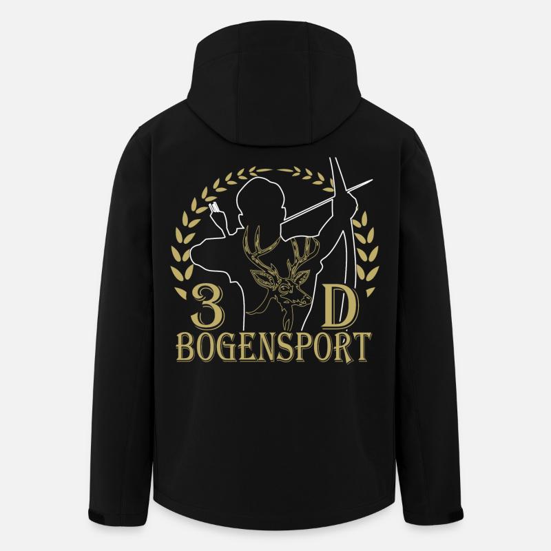 Waldjäger mit Bogen und Geweihmotiv - Recycelte Männer Softshell-Jacke von Stanley/Stella - Schwarz