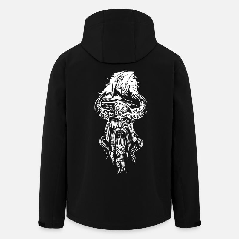 Vikings with sailing ship - Men’s Recycled Softshell Jacket by Stanley/Stella - black