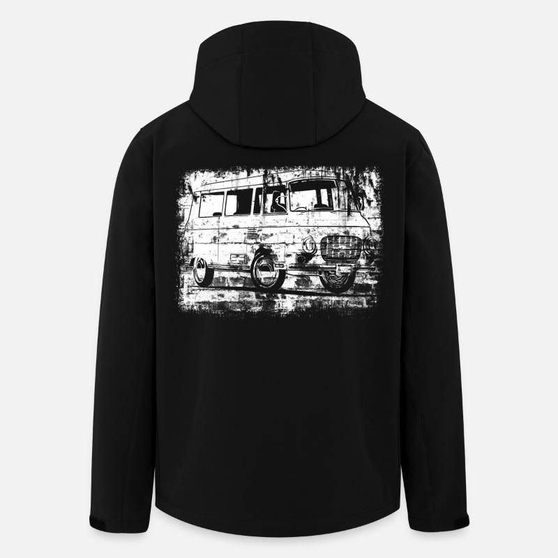 Barkas B1000 Grunge Look - Recycelte Männer Softshell-Jacke von Stanley/Stella - Schwarz