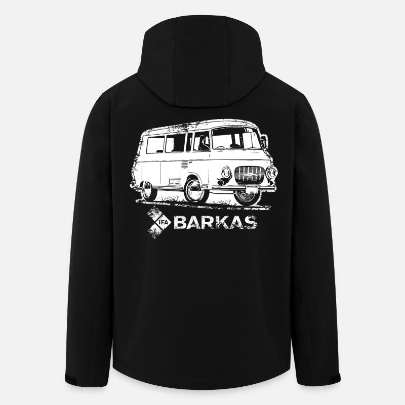 Barkas B1000 blanc - Veste softshell homme en polyester recyclé Stanley/Stella - noir