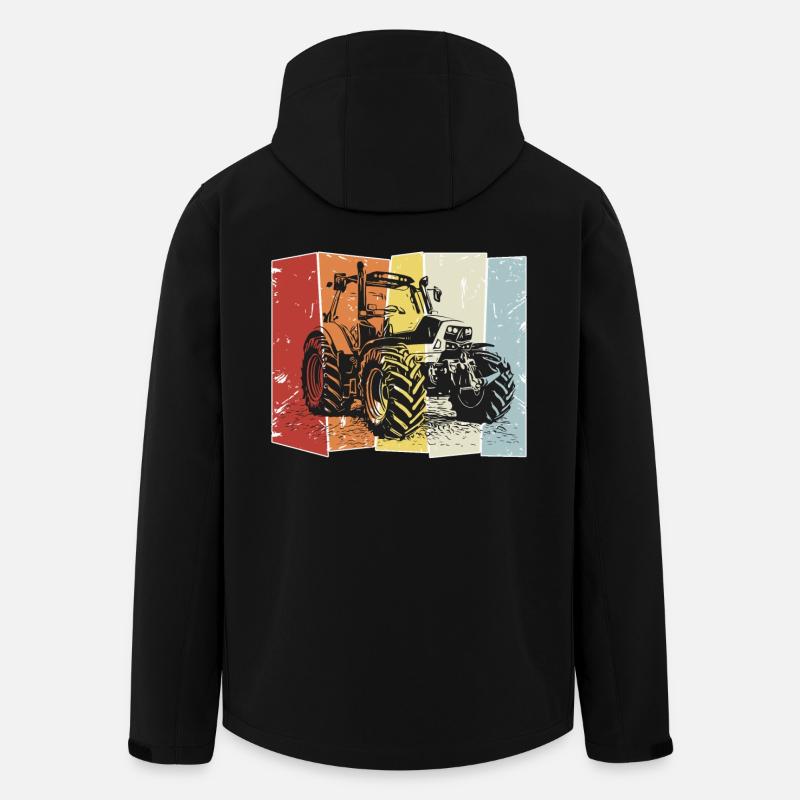 Tracteur Deutz rétro - Veste softshell homme en polyester recyclé Stanley/Stella - noir