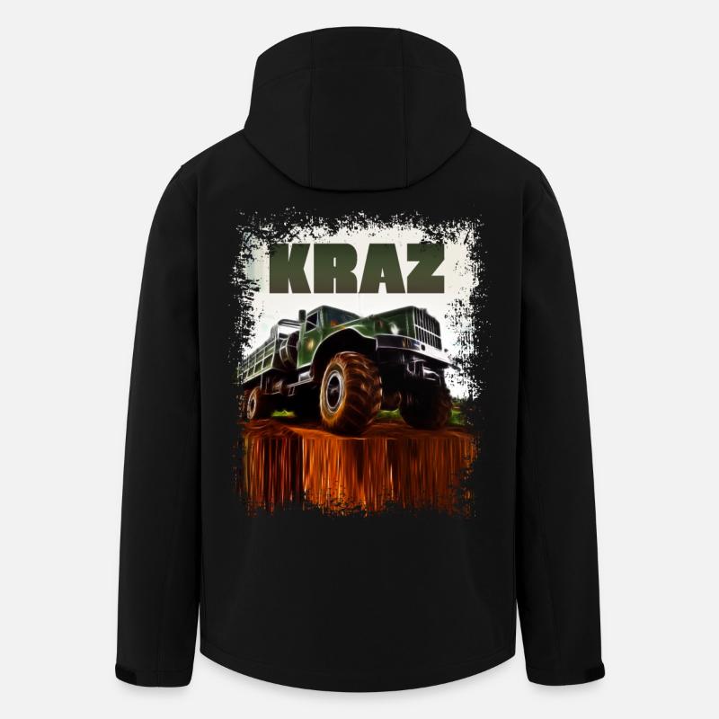 Kraz Truck GDR Rétro - Veste softshell homme en polyester recyclé Stanley/Stella - noir