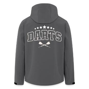Darts Darts Darts Players Darts - Men’s Recycled Softshell Jacket by Stanley/Stella - black - Back - AI Model Male 185 light (185cm)