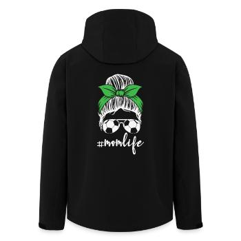 Soccer Mom Life Messy Bun Sunglasses Bandana - Men’s Recycled Softshell Jacket by Stanley/Stella - black - Back - AI Model Male 185 light (185cm)