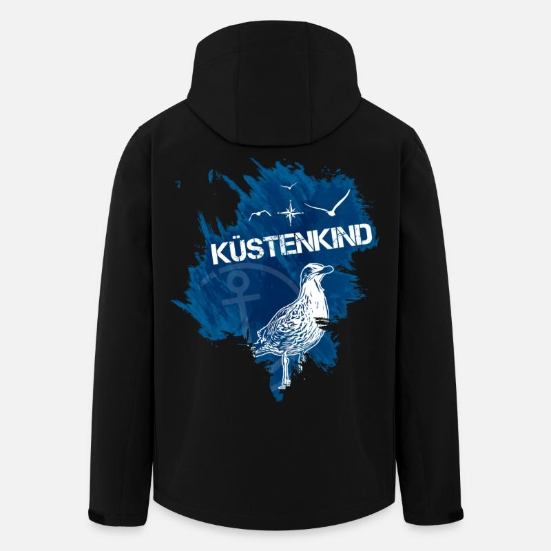 Küstenkind Möwe - Recycelte Männer Softshell-Jacke von Stanley/Stella - Schwarz