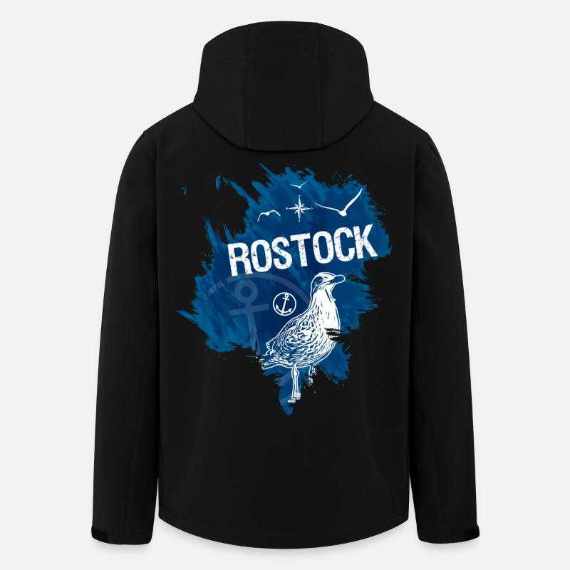Rostock - Ostsee - Recycelte Männer Softshell-Jacke von Stanley/Stella - Schwarz