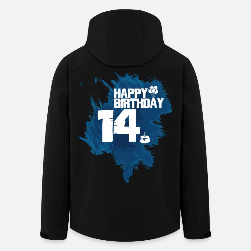 14 ans d’anniversaire Joyeux anniversaire - Veste softshell homme en polyester recyclé Stanley/Stella - noir