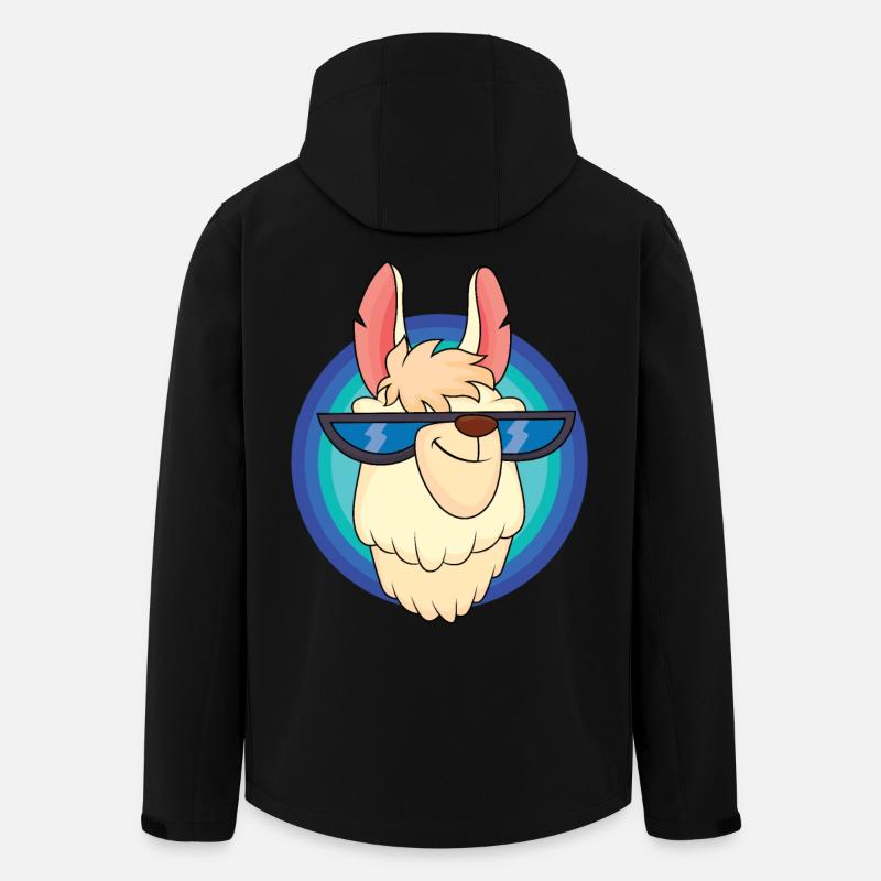 Cool llama with cool glasses - Men’s Recycled Softshell Jacket by Stanley/Stella - black