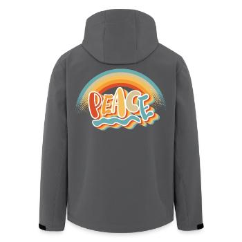 Peace Peace Freedom No War Peace Sign - Men’s Recycled Softshell Jacket by Stanley/Stella - black - Back - AI Model Male 185 light (185cm)