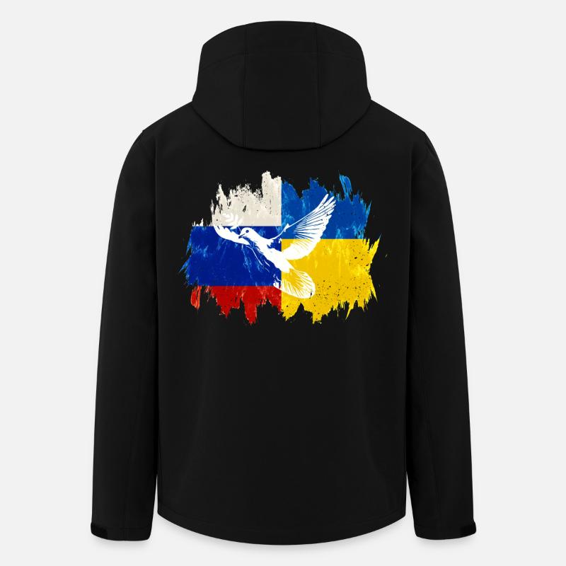 Ukraine Russland Konflikt Friedenstaube - Recycelte Männer Softshell-Jacke von Stanley/Stella - Schwarz