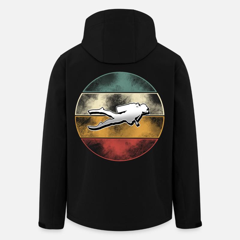Plongeurs Plongée - Veste softshell homme en polyester recyclé Stanley/Stella - noir