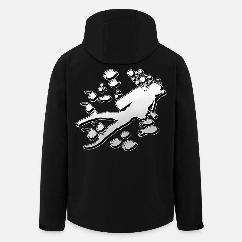 Plongeurs plongeurs - Veste softshell homme en polyester recyclé Stanley/Stella - noir