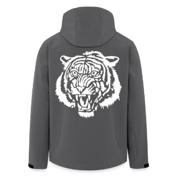 Weißer Tiger Graffiti - Recycelte Männer Softshell-Jacke von Stanley/Stella - Anthrazit - Hinten - AI Model Male 185 light (185cm)