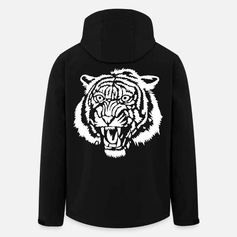 Weißer Tiger Graffiti - Recycelte Männer Softshell-Jacke von Stanley/Stella - Schwarz