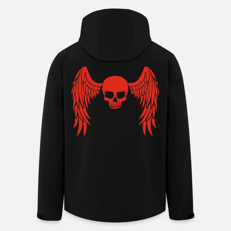 Rot geflügelter Schädel - Recycelte Männer Softshell-Jacke von Stanley/Stella - Schwarz