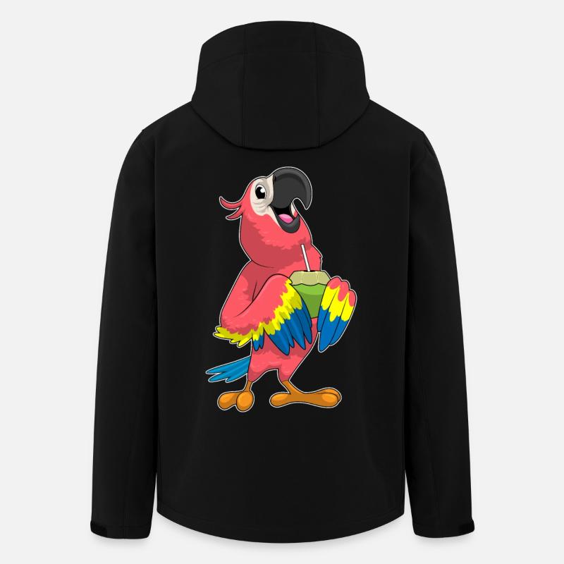 Perroquet & Noix de avec Paille - Veste softshell homme en polyester recyclé Stanley/Stella - noir
