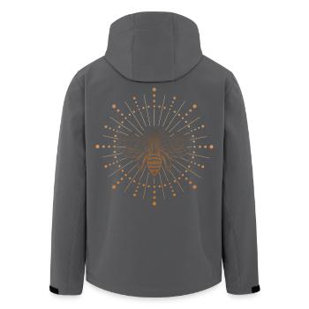 Biene Honigbiene mit Sonne - Recycelte Männer Softshell-Jacke von Stanley/Stella - Schwarz - Hinten - AI Model Male 185 light (185cm)
