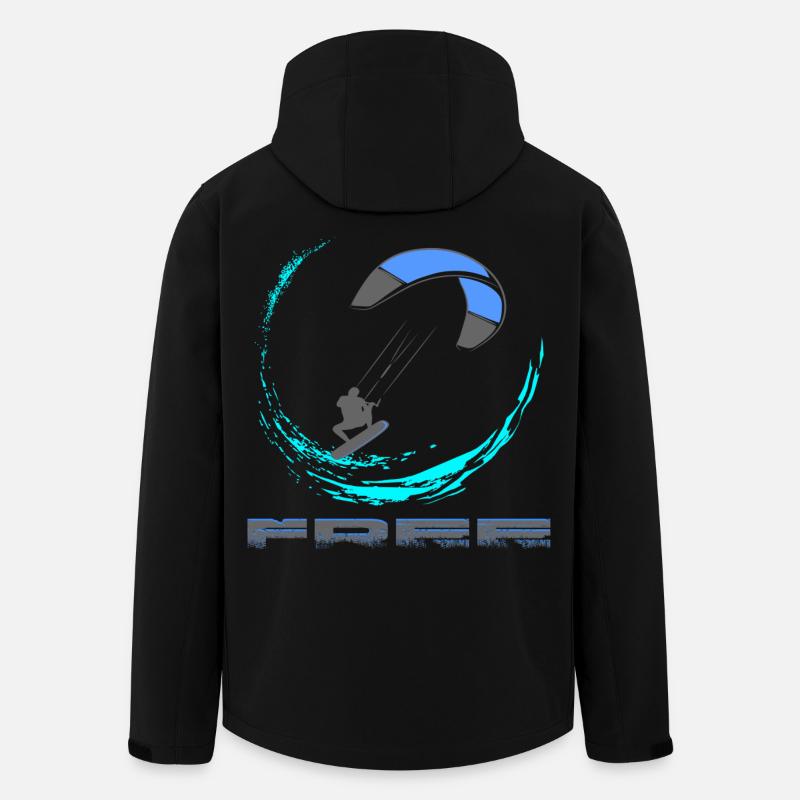 Kitesurf - Veste softshell homme en polyester recyclé Stanley/Stella - noir