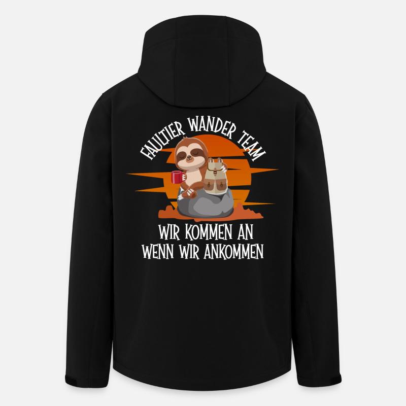 Häschentier Wanderteam Motiv - Recycelte Männer Softshell-Jacke von Stanley/Stella - Schwarz