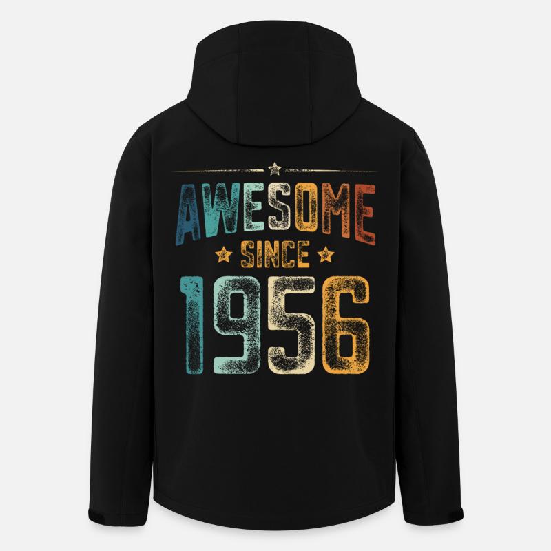 1956 Naissance Anniversaire Année de naissance - Veste softshell homme en polyester recyclé Stanley/Stella - noir