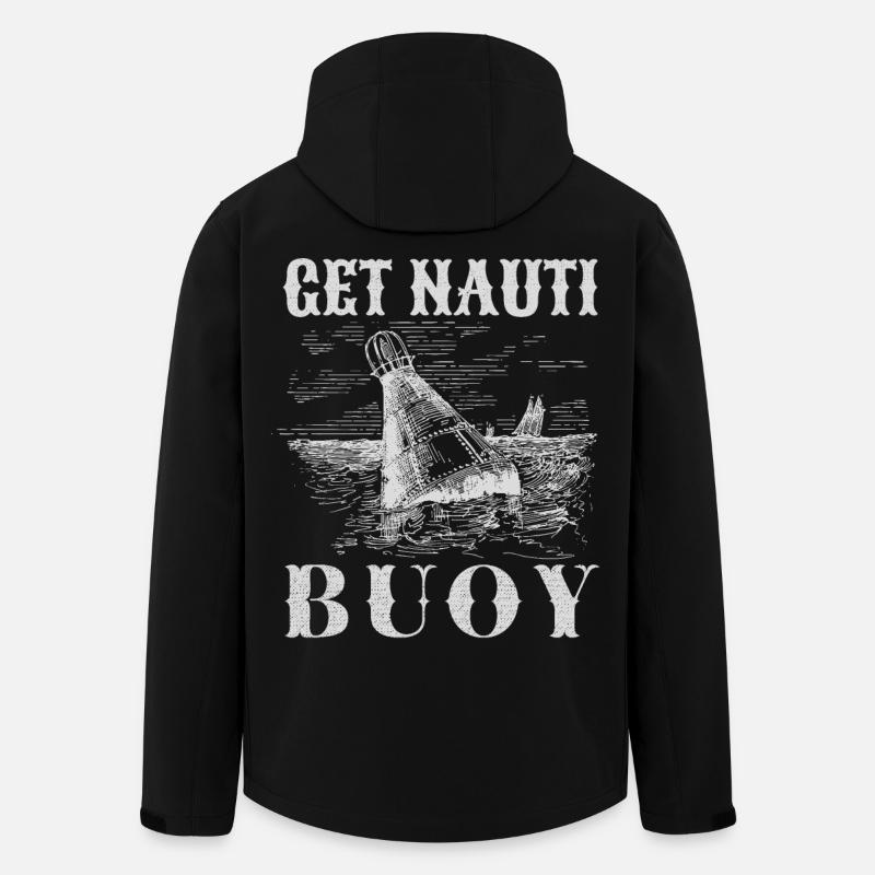 Get Nauti Buoy - Funny Nautical Pun - Men’s Recycled Softshell Jacket by Stanley/Stella - black