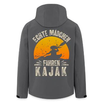 Kajak Kajakfahrerin - Recycelte Männer Softshell-Jacke von Stanley/Stella - Schwarz - Hinten - AI Model Male 185 light (185cm)
