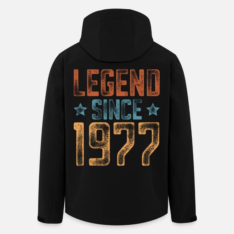 1977 Naissance Année de naissance Anniversaire - Veste softshell homme en polyester recyclé Stanley/Stella - noir