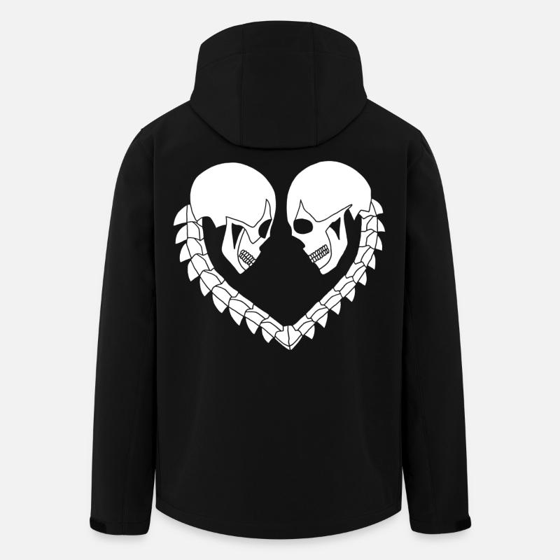 Herz aus weißen Schädeln - Recycelte Männer Softshell-Jacke von Stanley/Stella - Schwarz