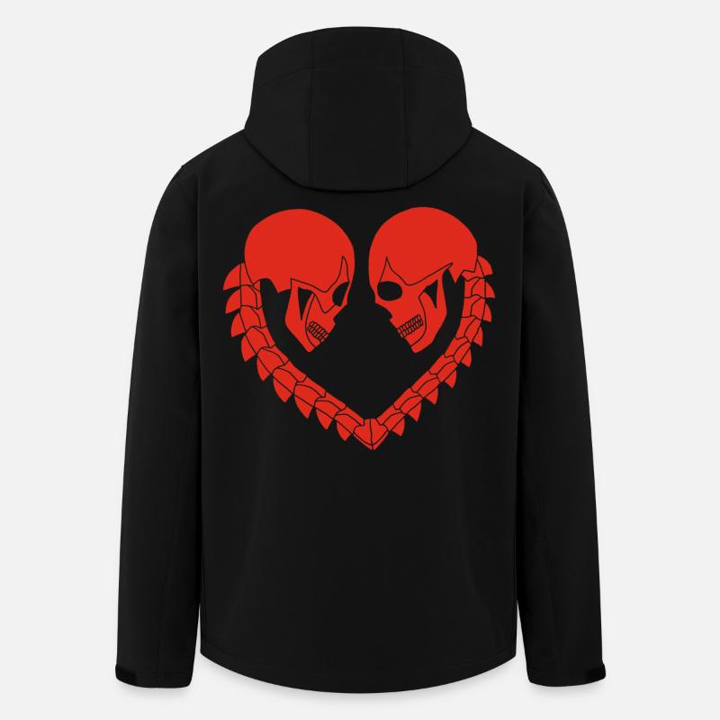 Rotes Schädelherz - Recycelte Männer Softshell-Jacke von Stanley/Stella - Schwarz