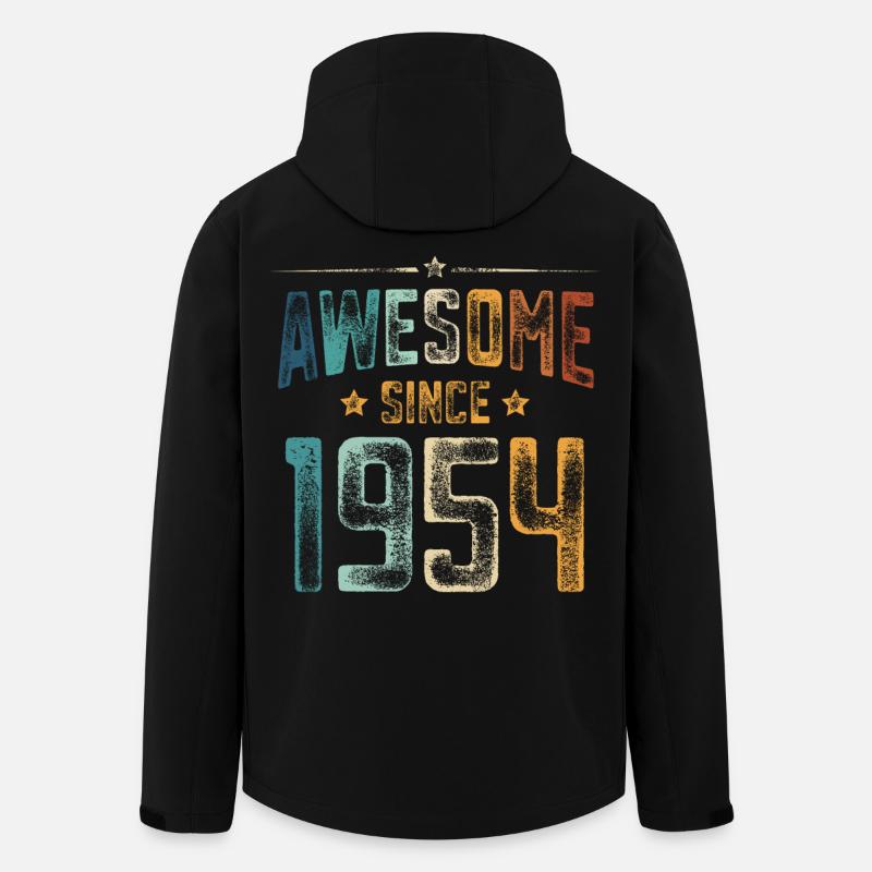 1954 Naissance Année de naissance - Veste softshell homme en polyester recyclé Stanley/Stella - noir