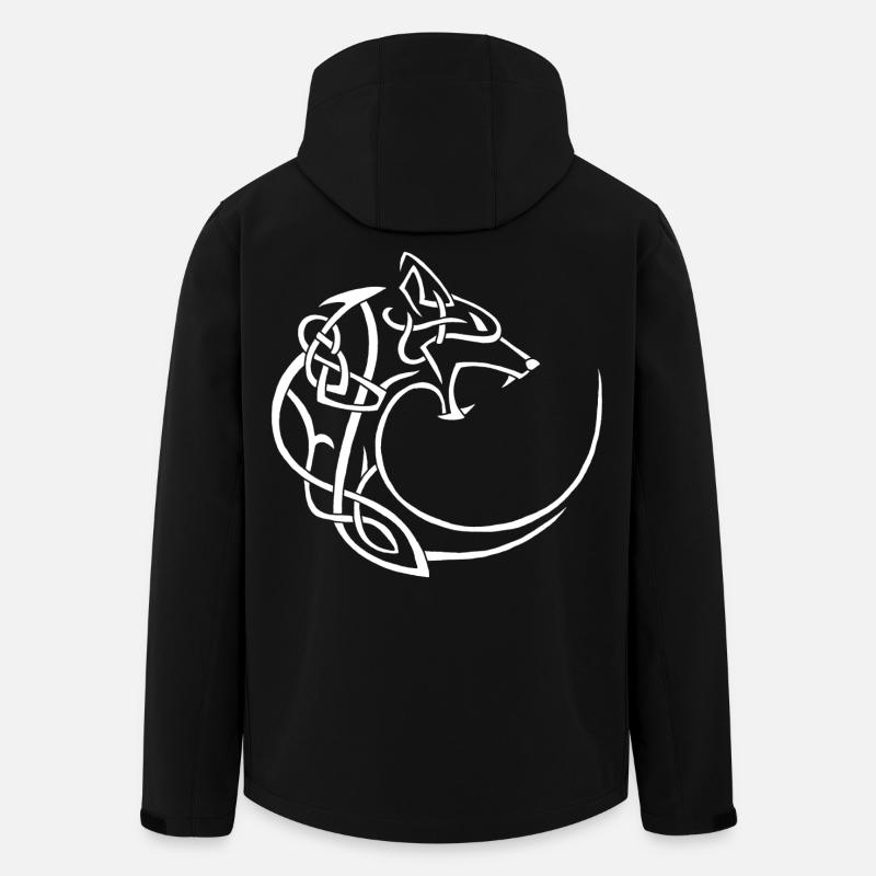 Weißer Mondwolf - Recycelte Männer Softshell-Jacke von Stanley/Stella - Schwarz
