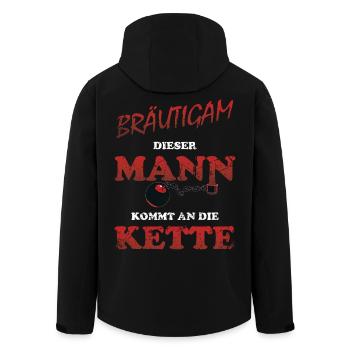 Bräutigam Hochzeit Polterabend - Lustiges Poltern - Recycelte Männer Softshell-Jacke von Stanley/Stella - Schwarz - Hinten - AI Model Male 185 light (185cm)