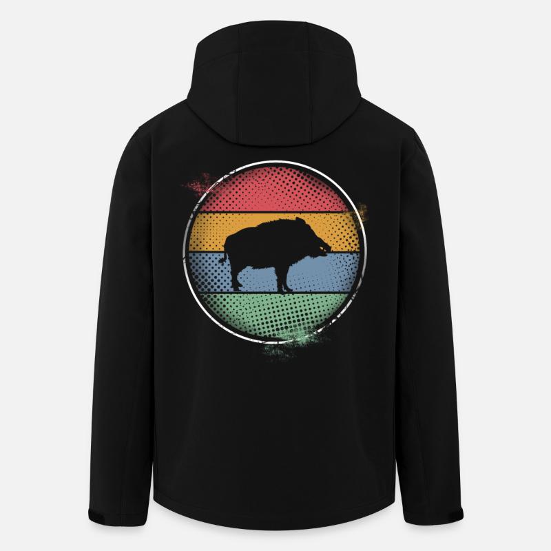 Wildschwein - Recycelte Männer Softshell-Jacke von Stanley/Stella - Schwarz