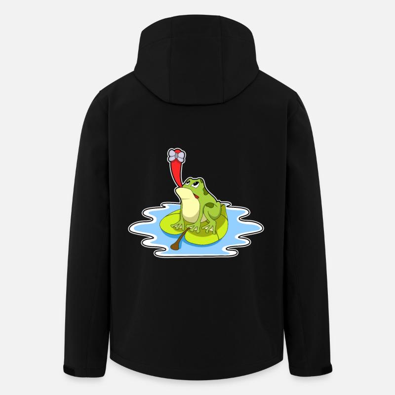 Grenouille sur feuille avec insecte - Veste softshell homme en polyester recyclé Stanley/Stella - noir
