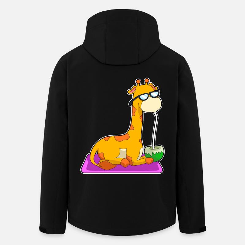 Giraffe Coconut - Men’s Recycled Softshell Jacket by Stanley/Stella - black