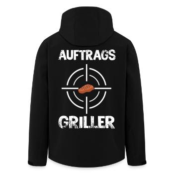 AUFTRAGS GRILLER BBQ - Recycelte Männer Softshell-Jacke von Stanley/Stella - Schwarz - Hinten - AI Model Male 185 light (185cm)