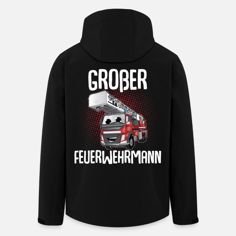 Großer Bruder Großer Feuerwehrmann - Recycelte Männer Softshell-Jacke von Stanley/Stella - Schwarz