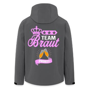 Team Braut JGA Shirt Junggesellinnenabschied Idee - Recycelte Männer Softshell-Jacke von Stanley/Stella - Schwarz - Hinten - AI Model Male 185 light (185cm)