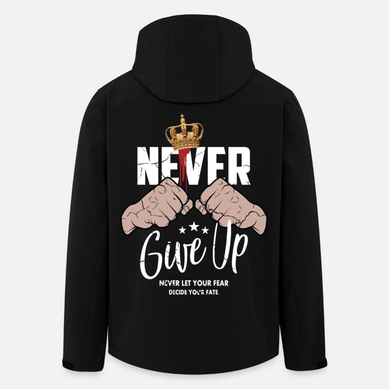 Never give up - Men’s Recycled Softshell Jacket by Stanley/Stella - black