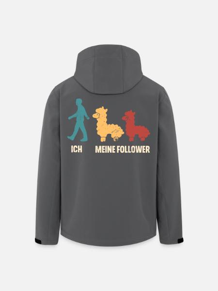 Alpaka Ich Und Meine Follower - Recycelte Männer Softshell-Jacke von Stanley/Stella - Schwarz