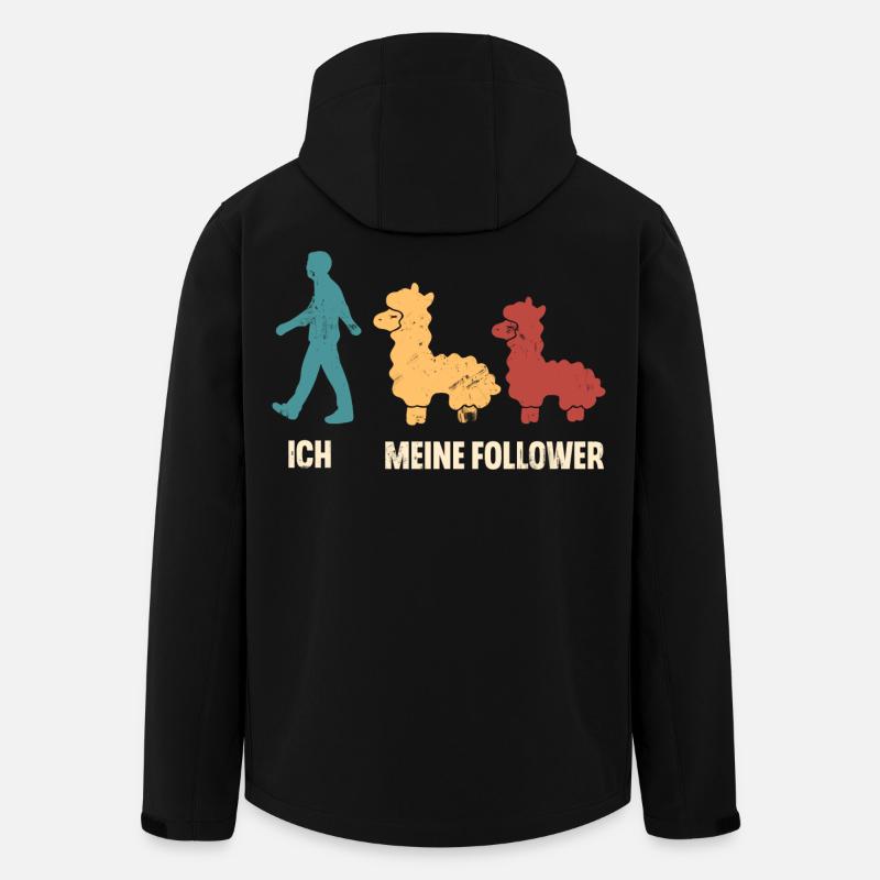 Alpaka Ich Und Meine Follower - Recycelte Männer Softshell-Jacke von Stanley/Stella - Schwarz