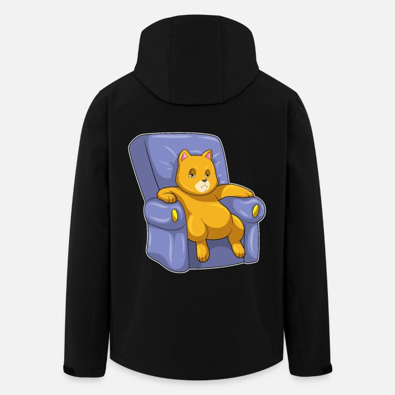 Katze Sofa - Recycelte Männer Softshell-Jacke von Stanley/Stella - Schwarz