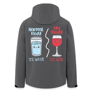 72 % Corps du vin – Amateur de vin Drôle - Veste softshell homme en polyester recyclé Stanley/Stella - noir - Dos - AI Model Male 185 light (185cm)